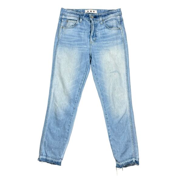 AMO Babe High Rise Straight Leg Crop Jeans Sweet Cheeks Size 27 - Picture 3 of 10